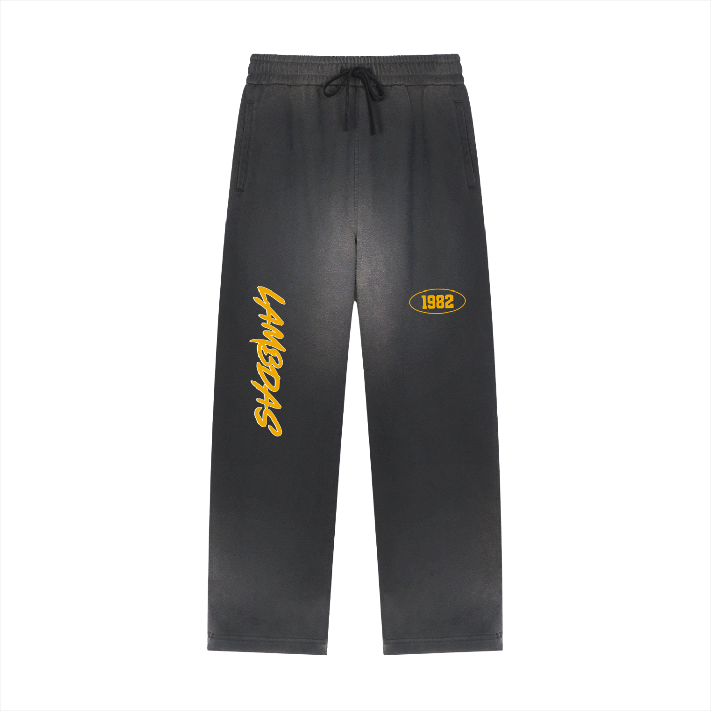 Lambdas Sun Fade Raw Edge Straight-Leg Sweatpants