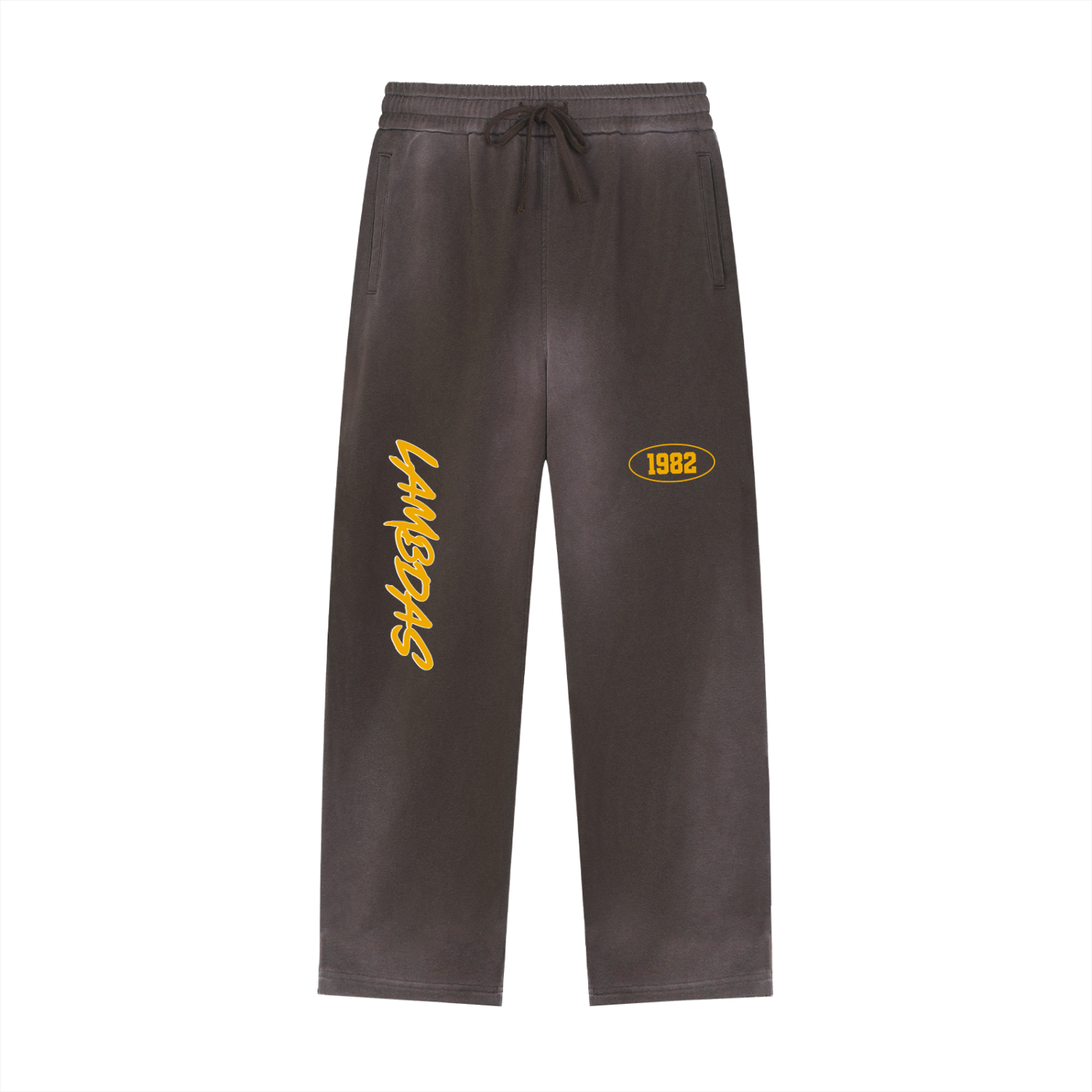 Lambdas Sun Fade Raw Edge Straight-Leg Sweatpants
